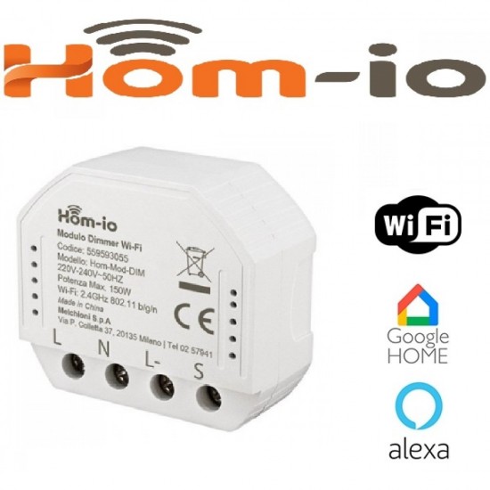 Hom-io Smart Ενδιάμεσος Διακόπτης Dimmer Wi-Fi Hom-Io Smart Home