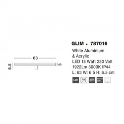 ΑΠΛΙΚΑ ΤΟΙΧΟΥ ΛΕΥΚΗ GLIM 787016 | NOVA LUCE
