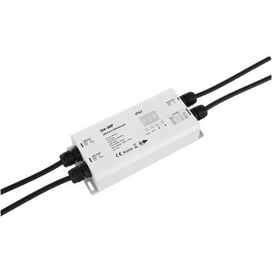 DMX512/RDM DECODER RGBW 5A*4CH 12-24VDC MAX20A IP65 D4-WP DMX Controllers