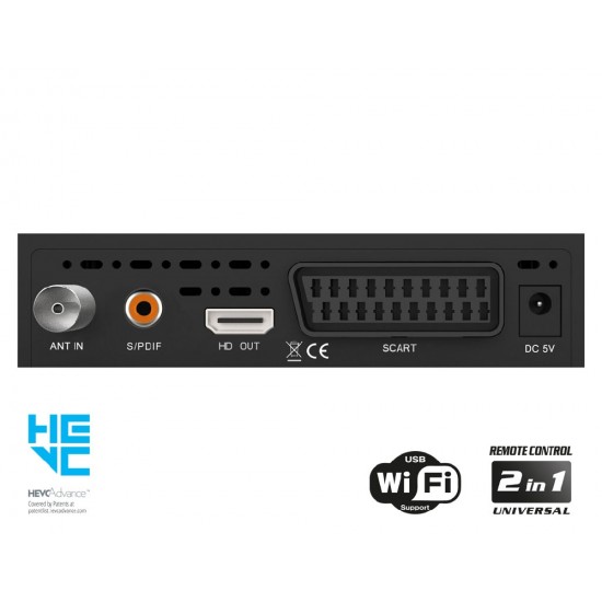 Edision Picco T265+ Ψηφιακός Δέκτης Mpeg-4 Full HD (1080p) με Λειτουργία PVR (Εγγραφή σε USB) Σύνδεσεις SCART / HDMI / USB Αποκωδικοποιητές - Ψηφιακοί Δέκτες