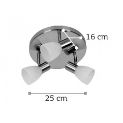 InLight Επιτοίχιο σποτ από μέταλλο σε νίκελ ματ απόχρωση 3XE14 D:25cm (9064-3Φ-Νίκελ Ματ)