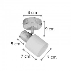 InLight Επιτοίχιο σποτ από μέταλλο σε απόχρωση λευκής πατίνας 1XE14 D:8cm (9079-1Φ-Λευκή Πατίνα)