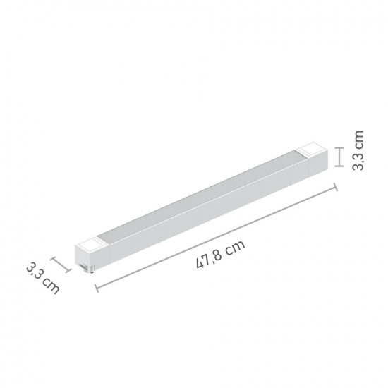 InLight Γραμμικό φωτιστικό LED 35W 4000K για μονοφασική ράγα σε μαύρη απόχρωση D:60cmX3,3cm (T02702-BL) 
