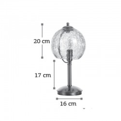 InLight Επιτραπέζιο φωτιστικό από νίκελ ματ μέταλλο και μοβ κρακελέ γυαλί 1XE14 D:37cm  (3366-Μοβ)