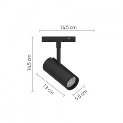 InLight Σποτ μαγνητικής ράγας LED 10W 4000K σε μαύρη απόχρωση D:14,5cmX14,5cm (T01902-BL)