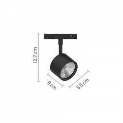 InLight Σποτ μαγνητικής ράγας LED 10W 4000K σε μαύρη απόχρωση D:8cmX12,7cm (T02102-BL)