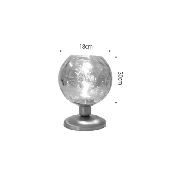 InLight Επιτραπέζιο φωτιστικό από μέταλλο και διάφανο γυαλί 1XE27 D:30cm (3043-Transparent) 
