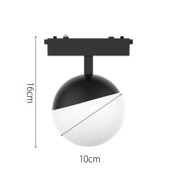 InLight Φωτιστικό LED 6W 3000K για Ultra-Thin μαγνητική ράγα σε μαύρη απόχρωση D:10x16cm (T04001-BL)