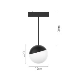 InLight Φωτιστικό LED 6W 3000K για Ultra-Thin μαγνητική ράγα σε μαύρη απόχρωση D:10cm (T04301-BL)