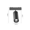 Apple Φωτιστικό LED 9W 3000K για Ultra-Thin μαγνητική ράγα σε μαύρη απόχρωση D:16cmX4,4cm (T03701-BL) 