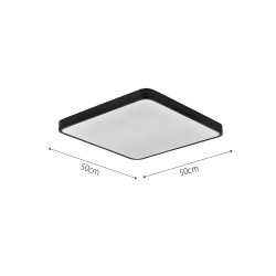 InLight Πλαφονιέρα οροφής LED 96W 3CCT (by switch on base) από μαύρο μέταλλο και ακρυλικό D:50cm (42034-Black)